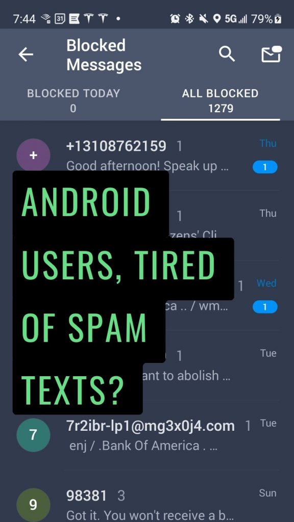 Android users, Tired of spam texts?