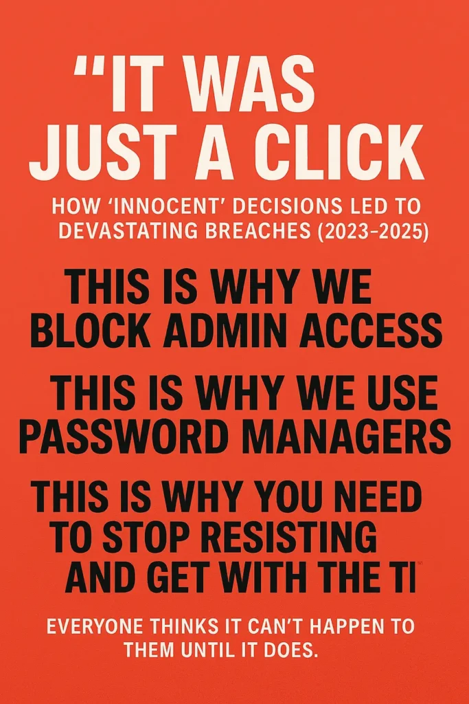 “It Was Just a Click”: How ‘Innocent’ Decisions Led to Devastating Breaches (2023–2025)